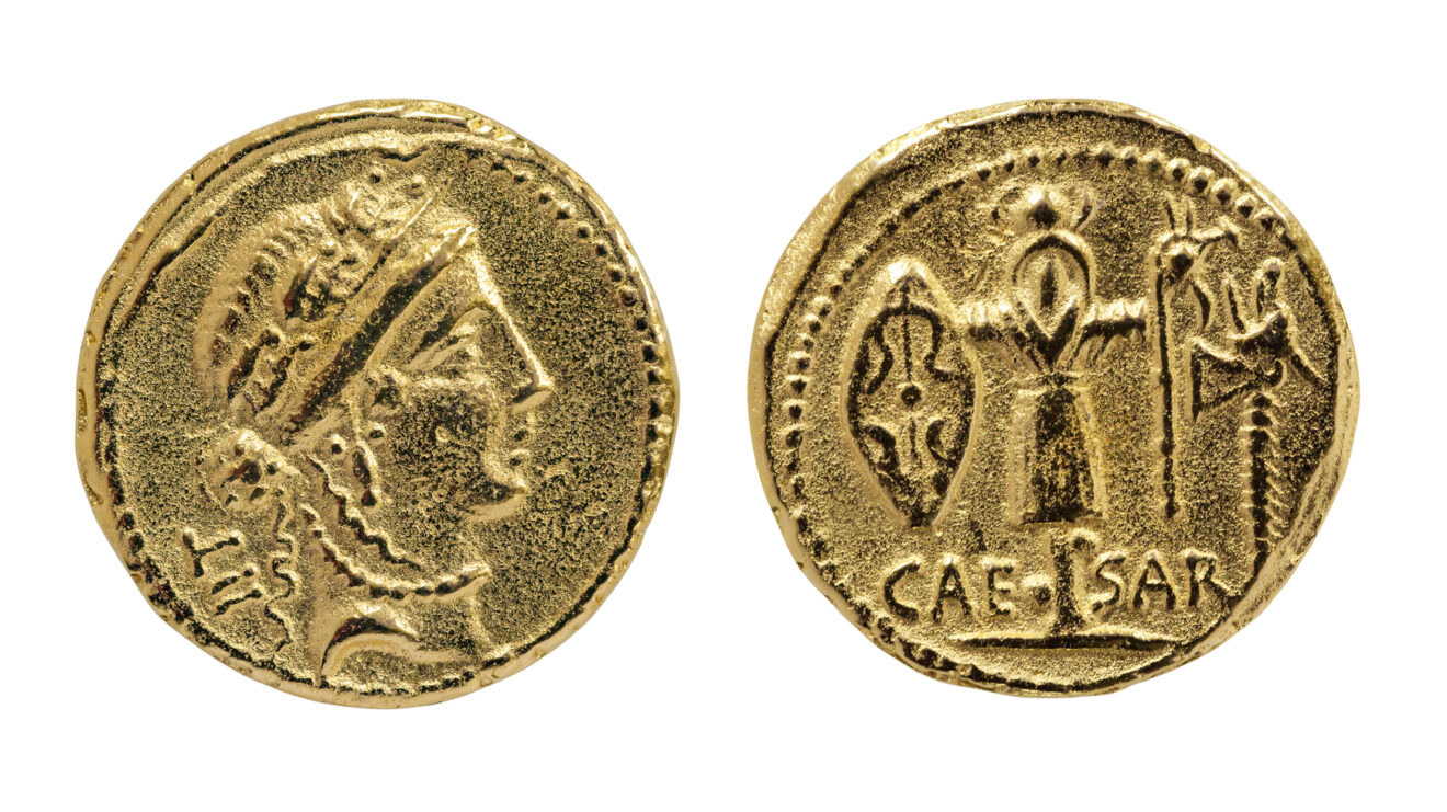 Roman Aureus Gold Coin of Julius Caesar